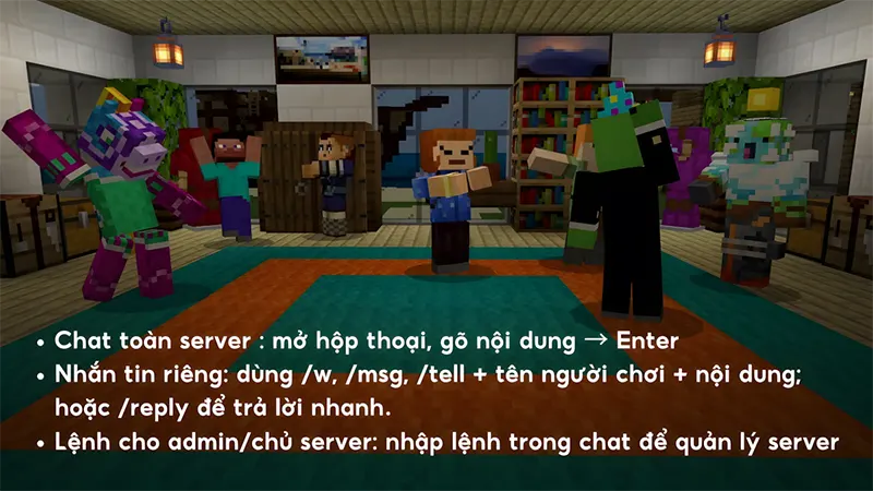 Các lệnh chat cơ bản trong Minecraft mà người mới cần biết