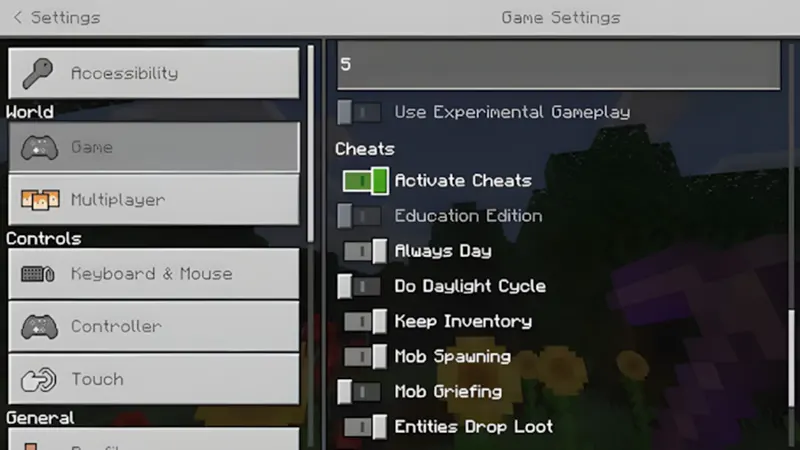 Cách kích hoạt cheat trong Minecraft