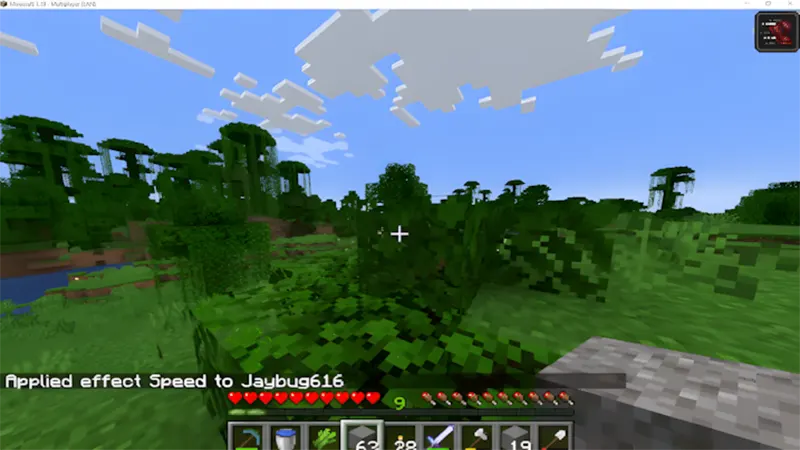 Lệnh nào giúp chạy nhanh hơn trong Minecraft
