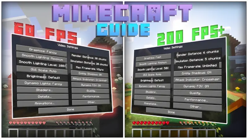 Tối ưu cài đặt Minecraft trên PC