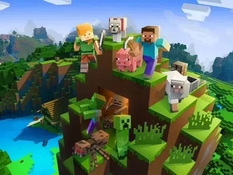 Cách làm đèn minecraft - Bước 3: Đặt 8 mảnh sắt xung quanh
