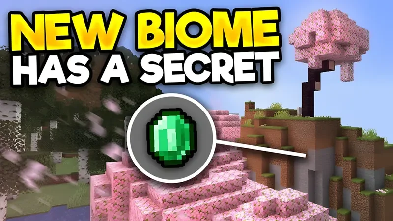Seed minecraft pe có lâu đài - Seed Cherry Grove, mansion và làng gần spawn Seed minecraft pe có lâu đài - Seed Cherry Grove, mansion và làng gần spawn