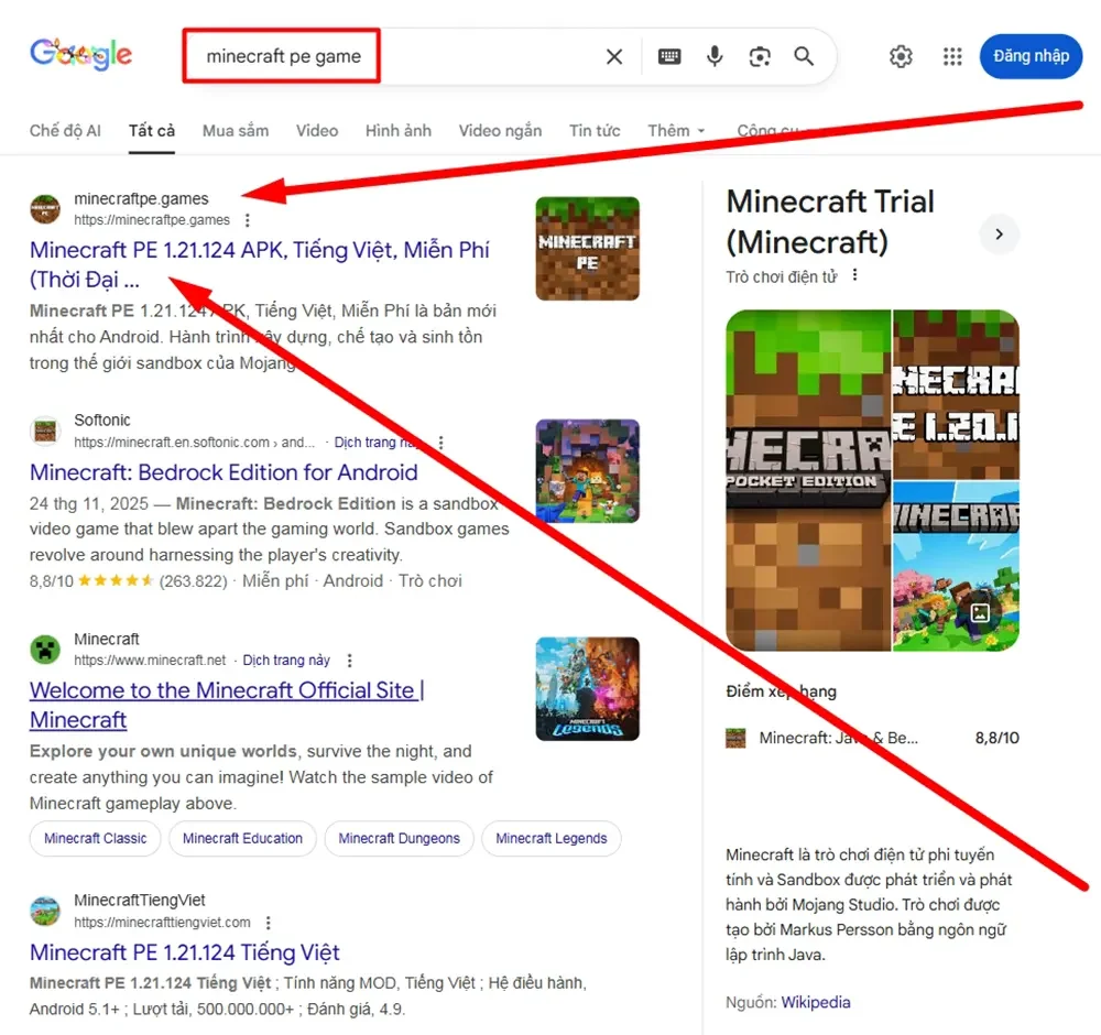 Hướng dẫn cài đặt Minecraft PE