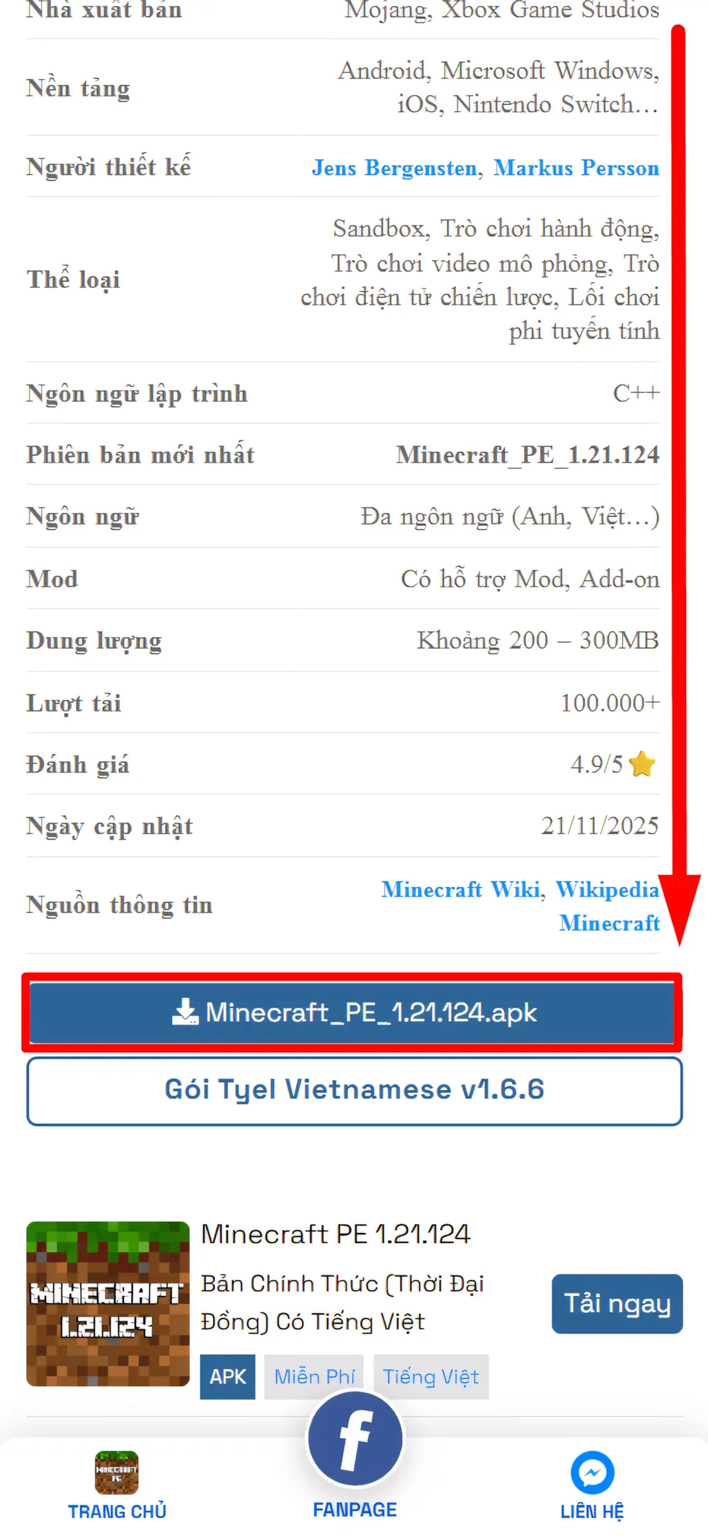 Hướng dẫn cài đặt Minecraft PE