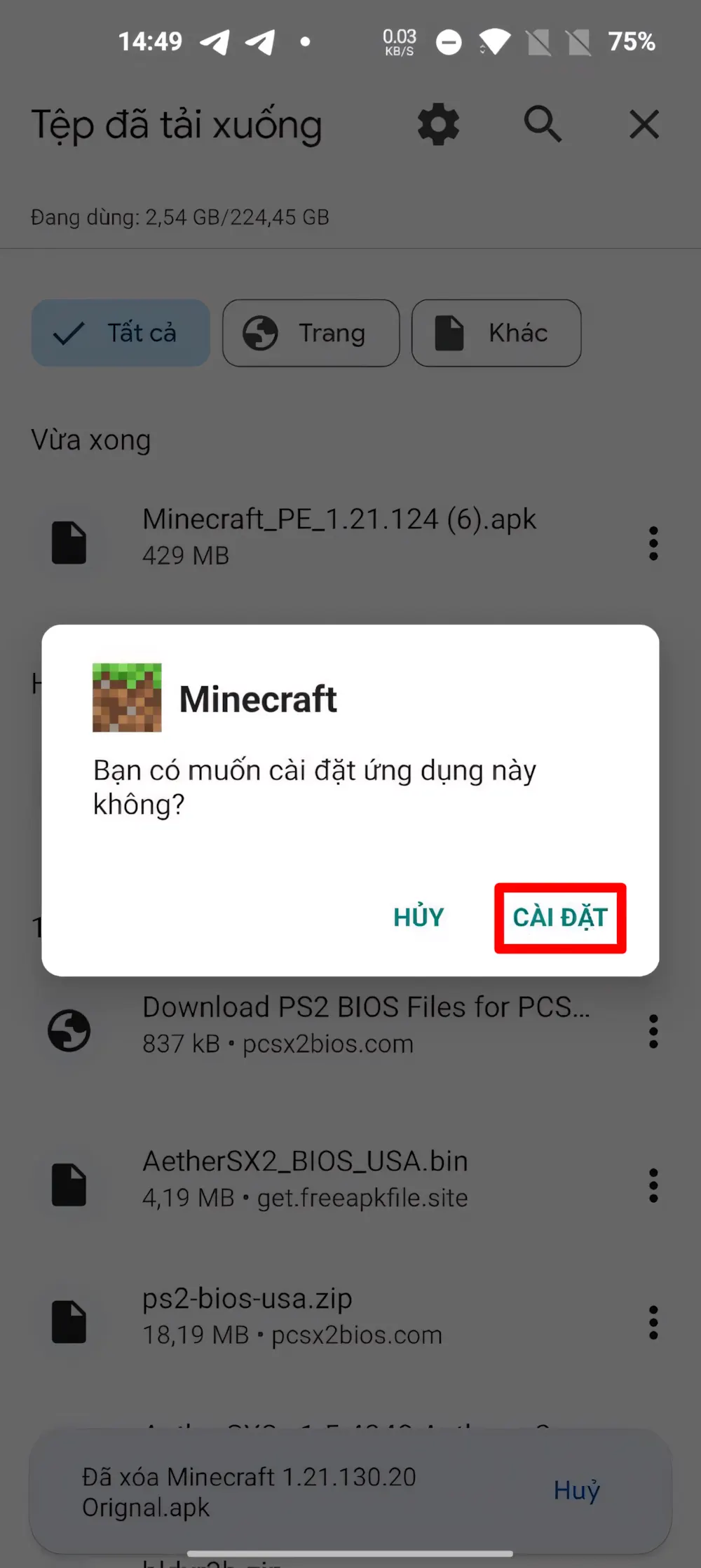Hướng dẫn cài đặt Minecraft PE